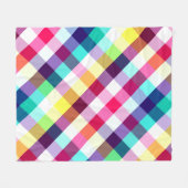 レインボーファンキー格子模様メディアフリースブランケット フリースブランケット (正面(横))