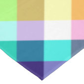 レインボーファンキー格子模様ラージテーブルクロス テーブルクロス (アングル)