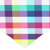 レインボーファンキー格子模様ラージテーブルランナー ロングテーブルランナー (コーナー)