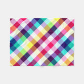 レインボーファンキー格子模様(小フリースブランケット) フリースブランケット (正面(横))