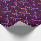 レインボーファンシーカラーのキリン ラッピングペーパー (角)