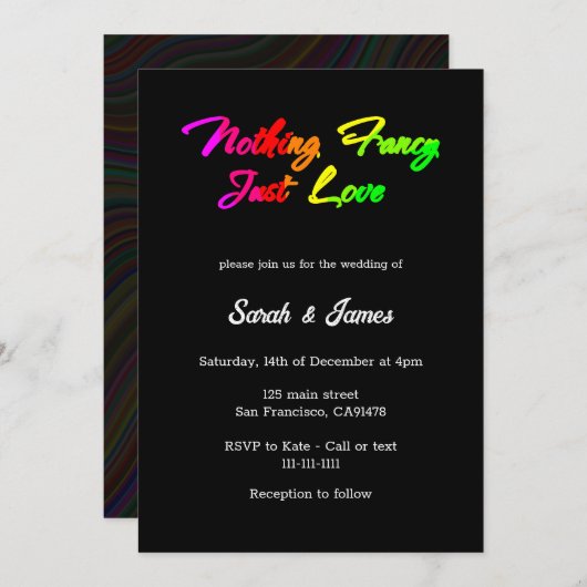 レインボーファンシーノージャストカジュアルラヴ結婚ズ 招待状 (正面/裏面)