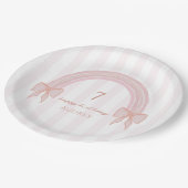 レインボーファンシーピンクボーズコケット誕生日 ペーパープレート (アングル)