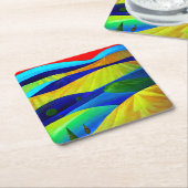 レインボーファンタジーヒルズランドスケープ スクエアペーパーコースター (アングル)
