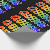 レインボーファースト名「QUINN」;おもしろい&カラフルQUIN ラッピングペーパー (角)