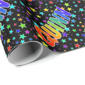 レインボーファースト名"QUINN" +星 ラッピングペーパー (ロールコーナー)