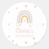 レインボーファースト招待状ステッカー ラウンドシール (正面)