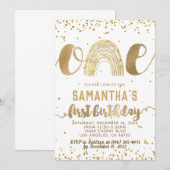 レインボーファースト誕生日招待状 招待状 (正面/裏面)