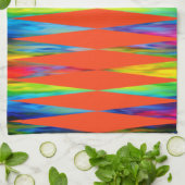 [レインボーフィエスタ]ハーレクインジオメトリックフィエリーオレンジ キッチンタオル (折り畳み)