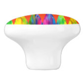 [レインボーフィエスタ]ハーレクインジオメトリックフィエリーオレンジ セラミックノブ (側面)