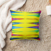 [レインボーフィエスタ]ハーレクインジオメトリックブライトイエロー クッション (ブランケット)
