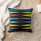 [レインボーフィエスタ]ハーレクイン幾何学モダンブラック クッション (ブランケット)