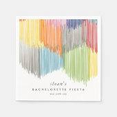 レインボーフィエスタ モダン フリンジ ブラチェットパーティー スタンダードカクテルナプキン (正面)