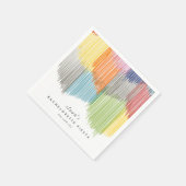 レインボーフィエスタ モダン フリンジ ブラチェットパーティー スタンダードカクテルナプキン (角)