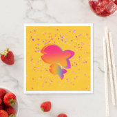 レインボーフィッシュキッズイエロー誕生日 スタンダードランチョンナプキン (インサイチュ)