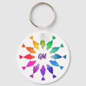 レインボーフィッシュ海かわいいカラフル キーホルダー (正面)