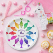 レインボーフィッシュ海かわいいカラフル ペーパープレート (パーティー)