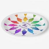 レインボーフィッシュ海かわいいカラフル ペーパープレート (アングル)