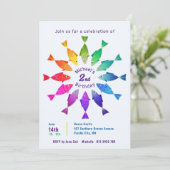 レインボーフィッシュ海かわいいカラフル 招待状 (スタンド正面)