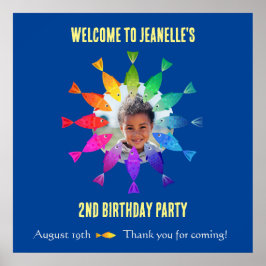 レインボーフィッシュ海かわいい歓迎 ポスター