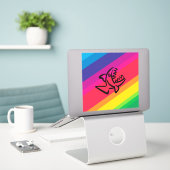 レインボーフィッシュ シール (デスク上のノートパソコン)