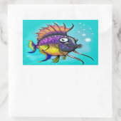 レインボーフィッシュ 長方形シール (バッグ)