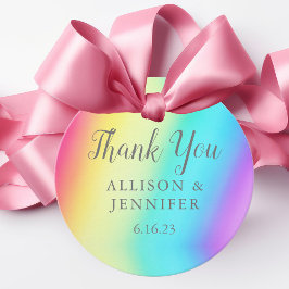 レインボーフェかわいらしードカラーグラデーショ結婚ン夏 フェイバータグ