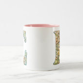 レインボーフェアリーイニシャル「E」 ツートーンマグカップ (中央)