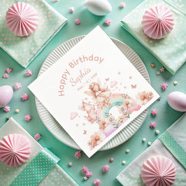 レインボーフェアリーガール魔法ティーポット誕生日 スタンダードカクテルナプキン