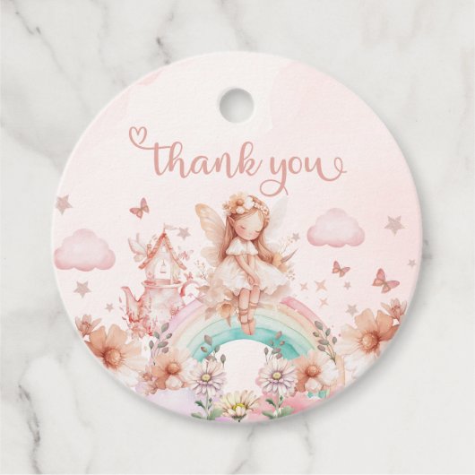 レインボーフェアリーガール魔法ティーポット誕生日 フェイバータグ (正面)