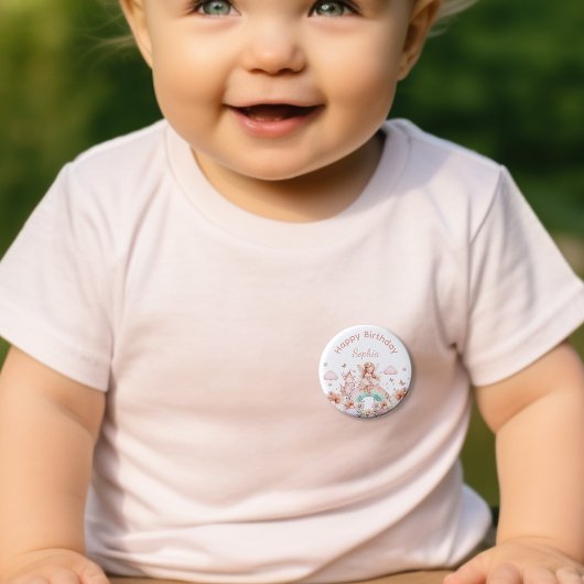 レインボーフェアリーガール魔法ティーポット誕生日 缶バッジ