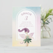 レインボーフェアリーボホアーチバースデーパーティーガール 招待状 (スタンド正面)