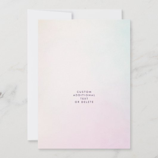 レインボーフェアリーボホアーチバースデーパーティーガール 招待状 (裏面)