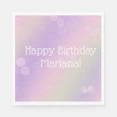 レインボーフェアリーライツガールバースデーパーティー スタンダードランチョンナプキン (正面)