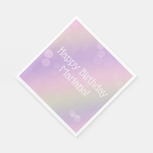 レインボーフェアリーライツガールバースデーパーティー スタンダードランチョンナプキン (角)