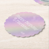 レインボーフェアリーライツガールバースデーパーティー ペーパーコースター (アングル)