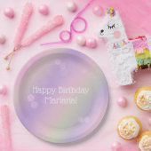 レインボーフェアリーライツガールバースデーパーティー ペーパープレート (パーティー)