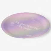 レインボーフェアリーライツガールバースデーパーティー ペーパープレート (アングル)