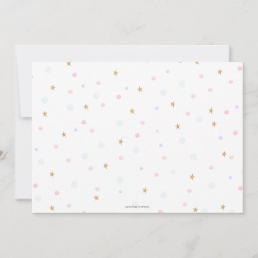 レインボーフェアリー誕生日パーティフォト写真 招待状 (裏面)