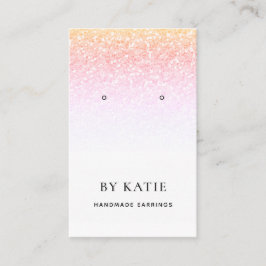 レインボーフェイクグリッターイヤリング表示カード 名刺