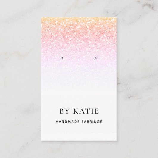 レインボーフェイクグリッターイヤリング表示カード 名刺 (正面)