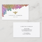 レインボーフェイクグリッターハニカム及びゴールデンビー 名刺 (正面/裏面)