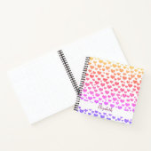 レインボーフェイクグリッターハートブライトカラフルカスタム ノートブック (内部)