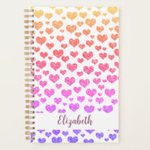 レインボーフェイクグリッターハートブライトカラフルカスタム