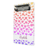 レインボーフェイクグリッターハートブライトカラフルカスタム ミニクリップボード (アングル2)