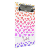 レインボーフェイクグリッターハートブライトカラフルカスタム ミニクリップボード (アングル)