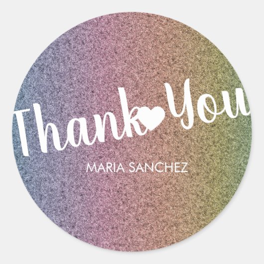 レインボーフェイクグリッターパターン爪、 ネイルヘアビジネス ラウンドシール (正面)