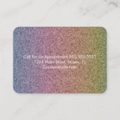 レインボーフェイクグリッターパターン爪、 ネイルヘア 名刺 (裏面)