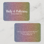 レインボーフェイクグリッターパターン爪、 ネイルヘア 名刺 (正面/裏面)
