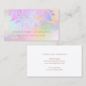 レインボーフェイクグリッターパープルロータス 名刺 (正面/裏面)